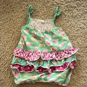 Colorful Matilda Jane Watermelon Print Baby Romper